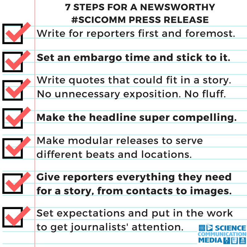 Seven Guidelines for Making a Newsworthy Science Press Release